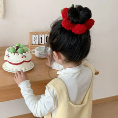 Simple Solid Color Flower Scrunchies for Baby Girls Cute Sweet Hair Ties for Kids Children Hair Accessories Chinese Supplier