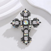 Fashion Cross Vintage Retro Elegant Brooches for Girls Graceful Pins Jewelry for Women Ladies Accessories Wholesale New Design