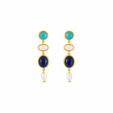 Female Blue Green Alloy Stone S925 Silver Drop Earring Elegant Charms Dainty Trendy Factory Price in Stock Jewelry for Women
