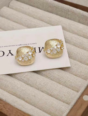 Ladies Hot Sale Flower Small Rhinestone Stud Earring Glitter Elegant Graceful Fashion Wholesale Jewelry Accessories for Causal