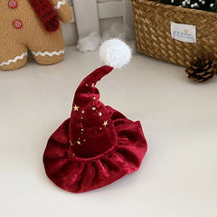 2025 Christmas Classic Solid Color Star Hair Clips for Baby Girls Hat Velvet Sweet Alligators for Kids Child Hair Accessories