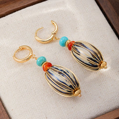 Women Ceramic Bead Red Agate Abacus Blue Turquoise Earring Fashion Dainty Charms Low MOQ in Stock Jewelry for Ladies Causal
