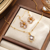 Women Freshwater Pearl 18k Gold-plated Necklace Fashion Elegant Low MOQ Factory Price in Stock Jewelry for Female Causal Daily