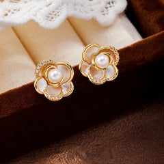Fashion 18K Gold Plated Hand-Painted Graffiti Stud Earrings for Girls Simple Jewelry for Women Ladies Wholesale China Factory