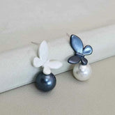 Women Butterfly Imitation Pearl Shape Small Drop Earring Fashion Luxurious Latest High Quality Bulk Jewelry Accessory for Daily