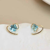 Cute Heart Shaped Glitter Rhinestone Sweet Stud Earrings for Girls Elegant Fashion Trendy Jewelry for Women Ladies Accessories