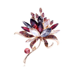 Fashion Vintage Glitter Sparkle Retro Flowers Floral Brooches for Girls Elegant Pins Jewelry for Women Ladies Accessories