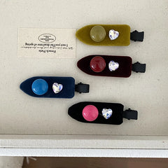 Fashion Heart Shaped Glitter Hair Clips for Girls Sweet Elegant Alligator for Women Ladies Hair Accessories Chinese Supplier