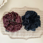 Fashion Plaid Simple Classic Flower Scrunchies for Girls Elegant Graceful Hair Ties for Women Ladies Hair Accessories Trendy
