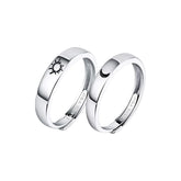 Best selling S925 Silver Plated Rings for Couples and Men Niche Sun Moon Star Rings Simple Fashionable Accessories Wholesale