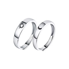 Best selling S925 Silver Plated Rings for Couples and Men Niche Sun Moon Star Rings Simple Fashionable Accessories Wholesale