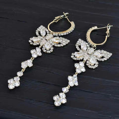Female Butterfly Decorative Medium Drop Earring Fashion Chic Elegant Graceful Luxurious Wholesale Jewelry Accessory for Holiday