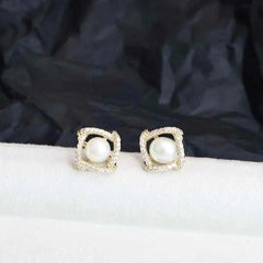Luxury Large Imitation Pearl Stud Earrings for Girls Sweet Elegant Art Deco Graceful Chic Jewellry for Women Ladies Accessories