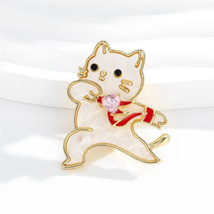 Fashion Sweet Cute Animals Cat Puppy Brooches for Girls Kawaii Minimalistic Pins Jewelry for Women Ladies Accessories Wholesale