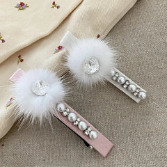 Women Fluffy Rhinestone Small Barrette Fashion Sparking Glitter Elegant High Quality Bulk in Store Hair Clips Daily Accessories