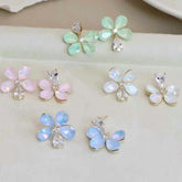 Sweet Flowers Floral Elegant Cute Drop Earrings for Girls Trendy Art Deco Designer Jewelry for Women Ladies Accessories Chic