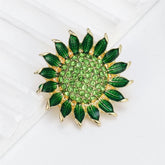 Fashion Sunflower Sweet Trendy Glitter Rhinestone Brooches for Girls Stylish Trendy Pins Jewelry for Women Ladies Accessories