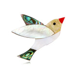 New European and American Fashion High-end Bird Animal Brooches Natural Abalone Series Corsages in Stock for Wholesale Jewelry