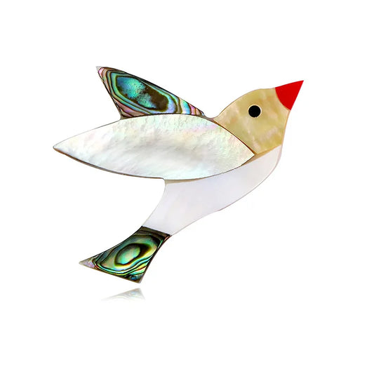New European and American Fashion High-end Bird Animal Brooches Natural Abalone Series Corsages in Stock for Wholesale Jewelry