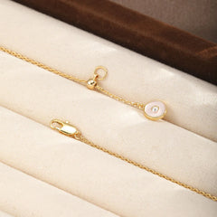 Female Hand-Painted Drip Glaze 18k Gold-plated Freshwater Pearl Flower Chain Necklace in Stock Bulk Jewelry for Women Daily Use