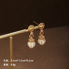 Fashion Copper 18K Gold Plated Drop Earrings for Girls White Zircon Jewelry for Women Ladies Wholesale China Manufacturer