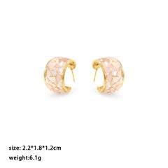 Fashion S925 Silver Crushed Shell Classic Hoop Earrings for Girls Sweet Jewelry for Women Ladies Wholesale China Manufacturer