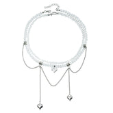 Fashion Sweet Cute Heart Shaped Necklaces for Girls Dainty Fine Princess Style Jewellry for Women Ladies Accessories Wholesale