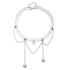 Fashion Sweet Cute Heart Shaped Necklaces for Girls Dainty Fine Princess Style Jewellry for Women Ladies Accessories Wholesale