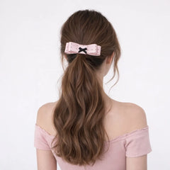 Women's Banana Clips Pink Korean Polka Dot Bowknot Hair Clips for Girls Elegant Sweet Barrette Party Hair Accessories Wholesale