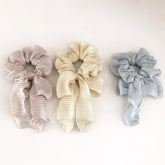 Fashion Ribbon Bowknot Elegant Solid Color Scrunchies for Girls Trendy Sweet Hair Ties for Women Ladies Hair Accessories Chic