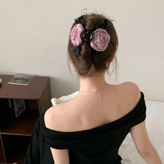 Ladies 2025 Hot Sale Winter Autumn Flowers Bowknot Fluffy Fashion Elegant in Stock Hair Clips Hair Claws Accessories Set Daily