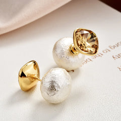 Female Fashion Stud Earrings Korean Style Two-wear Super Fairy Imitation Pearl Earrings Elegant Light Luxury High-end Earrings