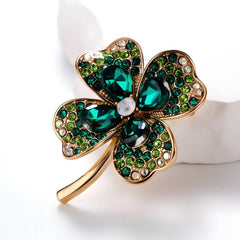 Personalized Design Four-leaf Clover Brooches for Girls Sweet Dainty Glamorous Pins Jewelry for Women Lady Accessories Hot Sale