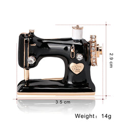 Fashion Vintage Sewing Machine Glamorous Brooches for Girls Sweet Stylish Pins Jewelry for Women Ladies Accessories Wholesale