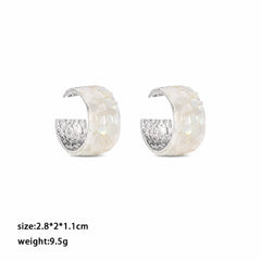 Fashion Simple S925 Silver Hoop Earrings for Girls Shell Elegant Jewelry for Women Ladies Wholesale China Manufacturer Bulk