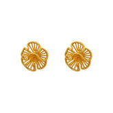 Matte Gold Silver Filigree Hollow Swirl Textured Stud Earrings Elegant Organic Design Statement Unique Jewelry Women Accessories