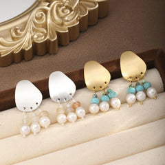 Fashion Trendy Elegany Pearl Drop Earrings for Girls Chinese Style Copper 18K Glod Plated Jewelry for Women Ladies Wholesale