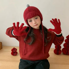 Solid Color Festival Fashion Gloves Hair Band for Baby Girls Cute Sweet Head Band Hat for Kids Children Hair Accessories Chic