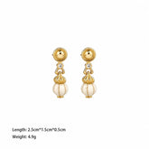 Fashion Copper 18K Gold Plated Drop Earrings for Girls White Zircon Jewelry for Women Ladies Wholesale China Manufacturer
