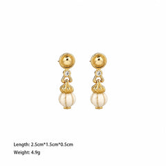 Fashion Copper 18K Gold Plated Drop Earrings for Girls White Zircon Jewelry for Women Ladies Wholesale China Manufacturer