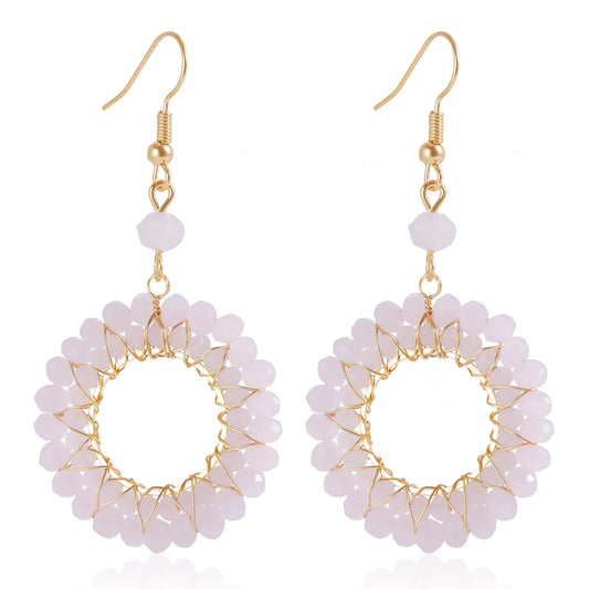 Fashion Rhinestone Sweet Elegant Trendy Drop Earrings for Girls Stylish Cute Jewelry for Women Ladies Hoop Accessories Wholesale