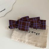 Fashion Elegant Graceful Bowknot Hair Clips for Girls French Style Plaid Banana Clips for Women Ladies Hair Accessories in Stock