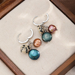 Female Freshwater Pearl Copper Plated Palladium White K Spotted Beads Earring Fashion Elegant Factory Price in Stock Jewelry
