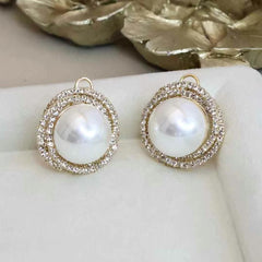Elegant Luxury Simple Classic Minimalistic Stud Earrings for Girls Imitation Pearl Designer Jewellry for Women Lady Accessories