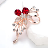 Fashion Glitter Sparking Rhinestone Brooches for Girls Sweet Flowers Floral Pins Jewelry for Women Ladies Accessories Wholesale
