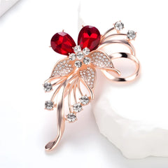 Fashion Glitter Sparking Rhinestone Brooches for Girls Sweet Flowers Floral Pins Jewelry for Women Ladies Accessories Wholesale