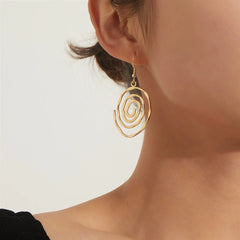 Fashion Circular Sweet Stylish Trendy Drop Earrings for Girls Round Graceful Charms Jewelry for Women Ladies Accessories
