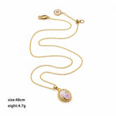 Female Hand-Painted Drip Glaze 18k Gold-plated Freshwater Pearl Flower Chain Necklace in Stock Bulk Jewelry for Women Daily Use