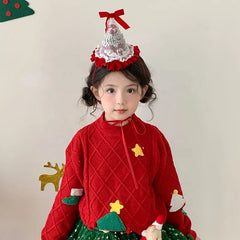 2025 Christmas Bowknot Plaid Glitter Hair Band for Baby Girls Cute Sweet Classic Head Band for Kids Children Hair Accessories