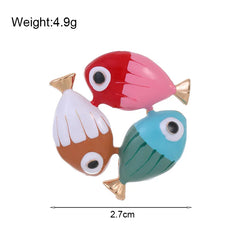 Fashion Sweet Fish Animals Trendy Brooches for Girls Stylish Cute Pins Jewelry for Women Ladies Accessories Wholesale Kawaii